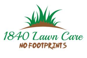 Logo for 1840 Lawncare with no footprints strapline for Mike Taylor